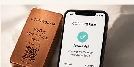 Konsep tampilan identitas dan verifikasi Coppergram